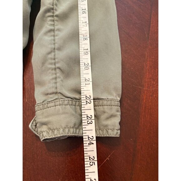 AnnTaylor LOFT Green Military Style Shacket  Jacket Size Medium Fall Lightweight - Picture 12 of 12